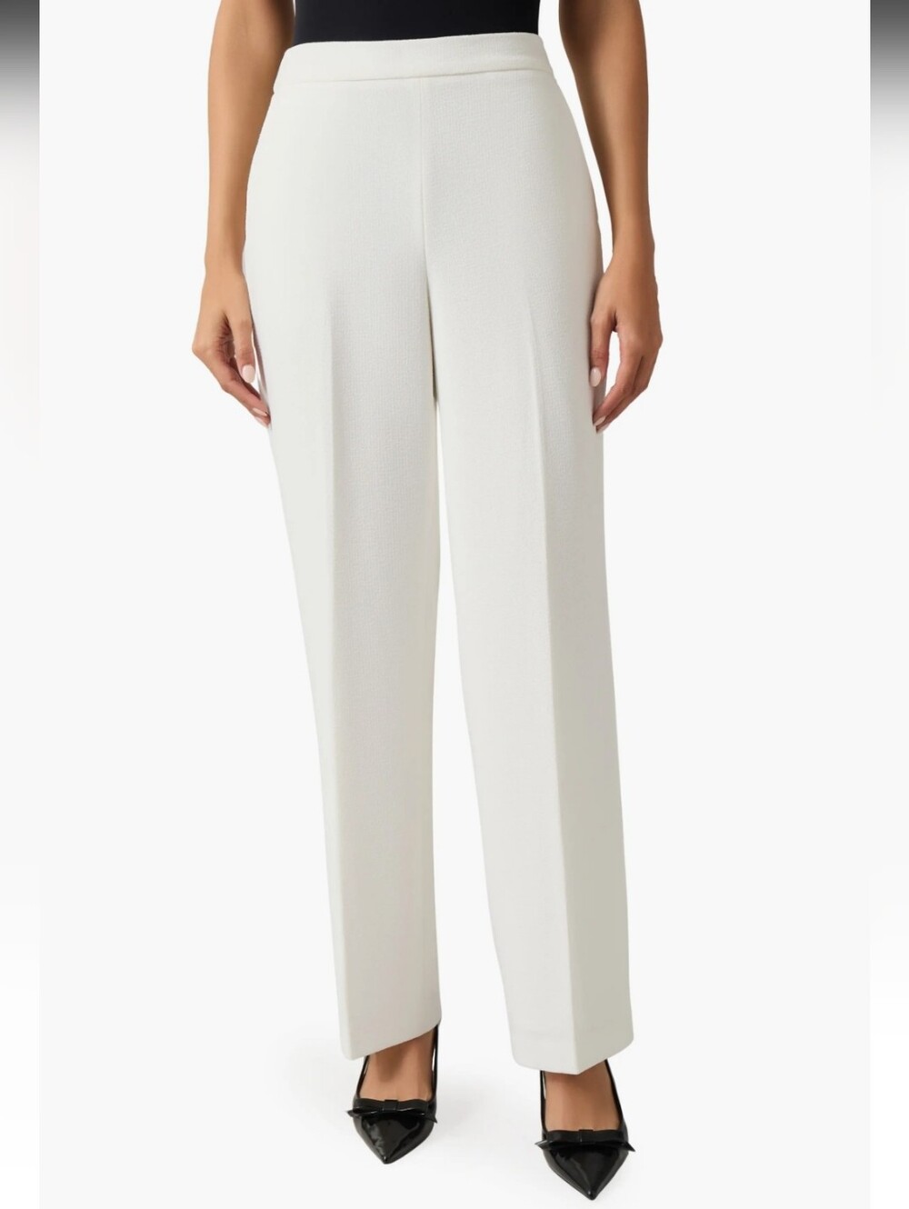 Kasper Nordstrom Cream Straight-Leg Trouser Pants Lined Anti-Wrinkle 6
